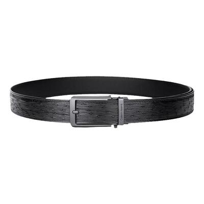 Calermkeens鸵鸟皮男士商务皮带