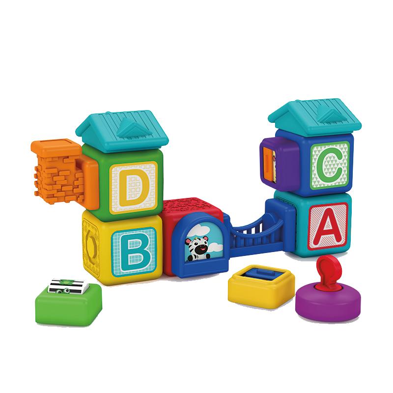 美国Kids2 bright starts软胶积木宝宝早教认知洗澡玩具