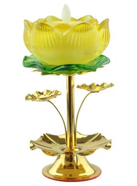 七彩琉璃电子供灯环保仿莲花蜡烛