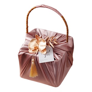 伴娘伴手礼国风手提篮伴手礼空盒高级感布包婚礼盒实用姐妹团回礼