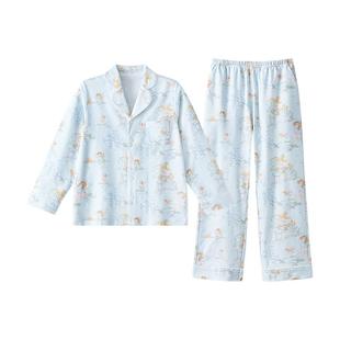 贝肽斯成人家居服套装女2025新款春秋季纯棉超柔猫肚棉睡衣亲子装