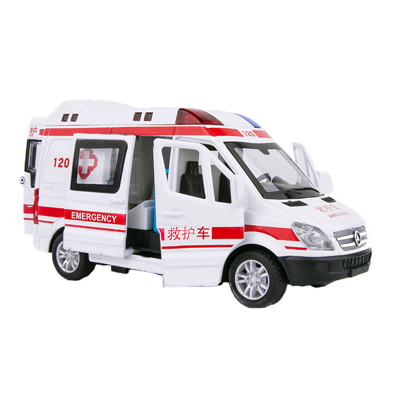 奔驰136仿真金属声光玩具救护车
