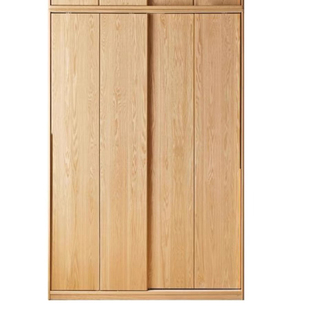 工厂直销纯实木衣柜北欧卧室橡木移门收纳柜子家用推拉门储物柜