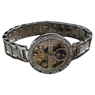 日月星辰手表女机械表高端女士机械2025新款女款女表满钻女生表银