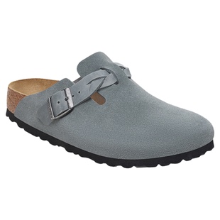 BIRKENSTOCK勃肯德国进口女款牛皮绒面革时尚编织Boston包头拖鞋