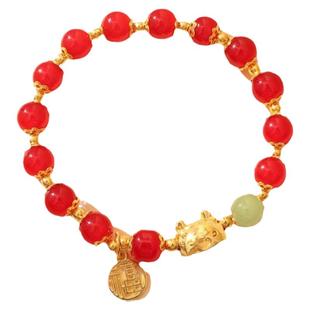 女童女娃本命年手链女孩儿童过年红色手镯小女孩精致新年礼物女生