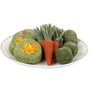 兔子用品棒石兔兔提摩西草饼仓鼠龙猫零食草砖甜竹苹果枝包邮