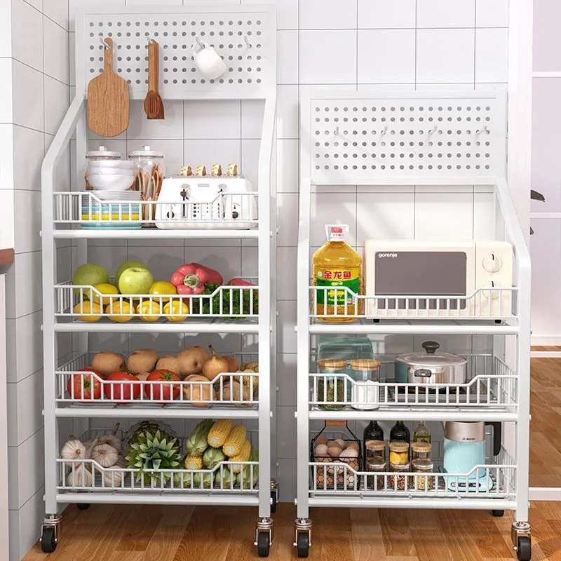 厨房置物架蔬菜落地移动小推车多层收纳架家用果蔬多功能放菜架子