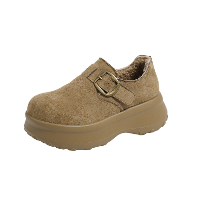 加绒保暖增高复古单鞋厚底鞋女