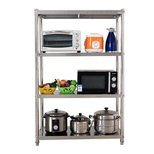304厨房置物架不绣钢落地多层收纳架菜不锈钢式加粗加厚货架家用