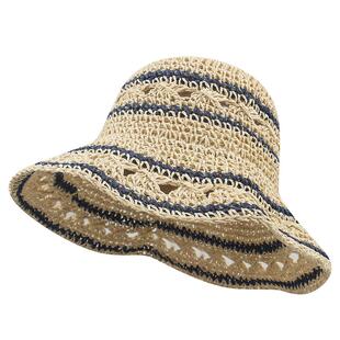 ROUIIEFAO草编遮阳渔夫帽女2025新款夏季海边度假防晒草帽太阳帽