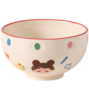川岛屋可爱陶瓷盘子菜盘家用2025新款餐具儿童餐盘米饭碗碟子深盘