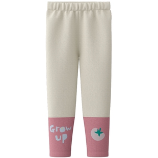 【新品】papa爬爬冬季女童裤子加绒加厚保暖弹力百搭女宝打底裤
