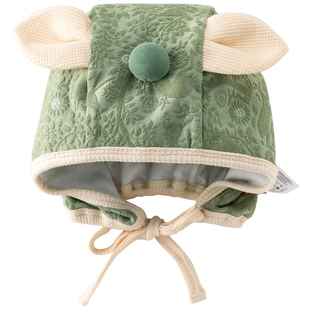 [森林秘境]aqpa爱帕婴儿帽子系带帽春秋新生儿宝宝胎帽护囟门帽萌