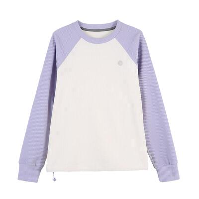 云上生活【轻弛衣】UFP50+防晒撞色拼接插肩袖卫衣2026春季上衣女