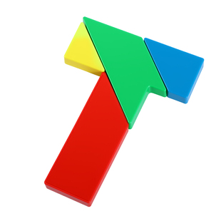 塑料T字之谜四巧板益智玩具智力拼图积木块拼板百变t型儿童小学生