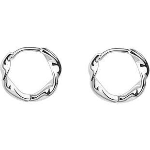 s999纯银莫比乌斯耳环小众2025爆款女高级感素圈耳饰轻奢耳钉耳圈