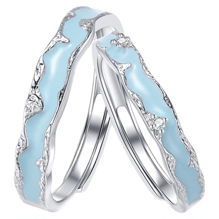 999纯银光年之境情侣对戒指女夜光高级感520送男女友纪念节日礼物