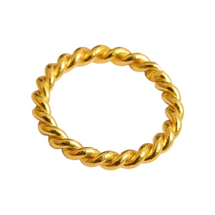 纯18k金隔片小配件古法金diy配饰黄金麻花闭口圈手链手串文玩跑环