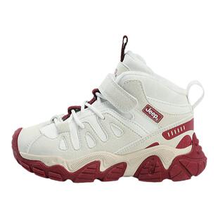 Jeep吉普儿童运动鞋女童冬季新款加绒保暖大棉皮面老爹鞋中大童男