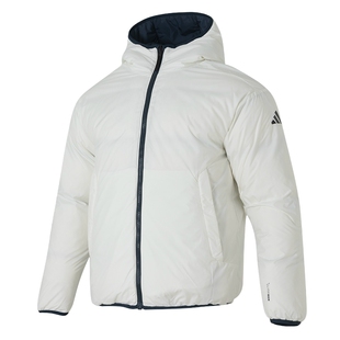 阿迪达斯双面穿羽绒服男2025秋季新款连帽运动外套休闲夹克KC2491