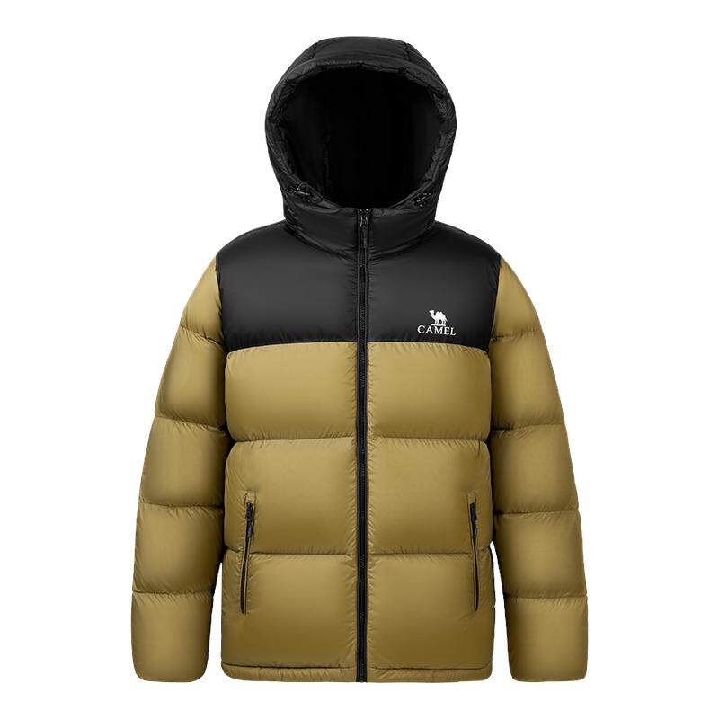 骆驼火山短款连帽羽绒服
