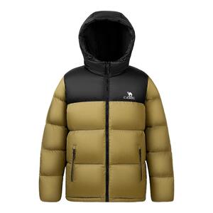 骆驼火山短款连帽羽绒服