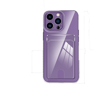 适用苹果系列透明卡套一体手机壳