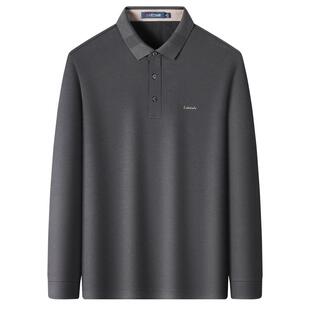 [可机洗棉/加绒]梦特娇冬季男士Polo衫长袖翻领丝光棉T恤厚保暖J