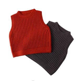 宝宝背心秋冬儿童针织马甲毛衣女童男宝女宝毛背心男童春秋外穿红