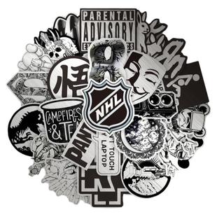 120张仿金属拉丝个性潮牌酷炫贴纸时尚百搭装饰笔记本头盔相框画手账保温杯电动车滑板行李箱DIY鞋柜防水贴纸