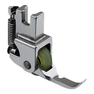 平车左右单边上拉链滚轮压脚缝纫机皮革棉衣羽绒全钢半边轮子压脚