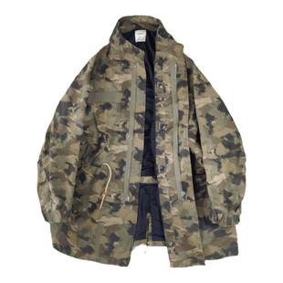 SONOFLOONG复古水洗M65 PARKA M51风衣笔触迷彩大衣宽松廓形潮牌