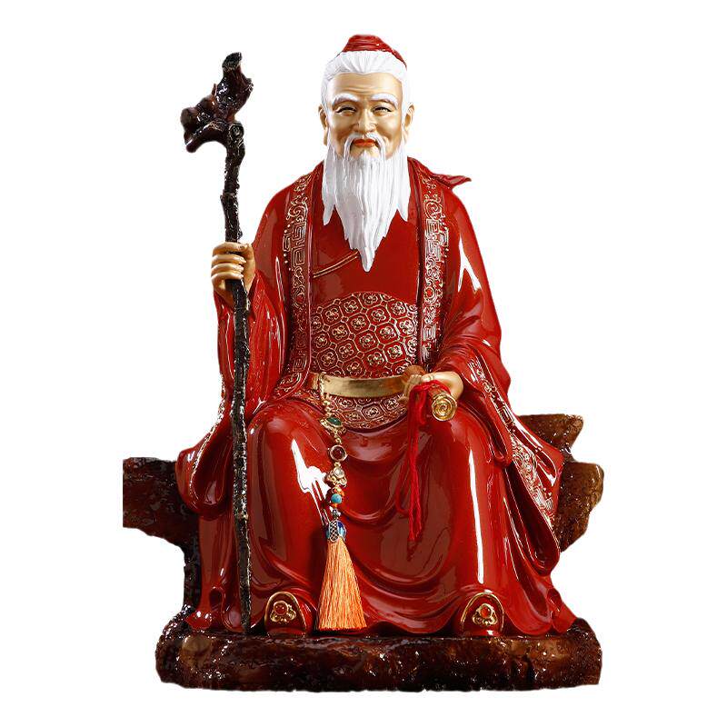 秦歌牵红线月下老人铜像桌面摆件
