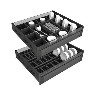 飞鸥厨房橱柜储物功能工具拉篮铝合金锅具杯子收纳抽屉分隔调味篮