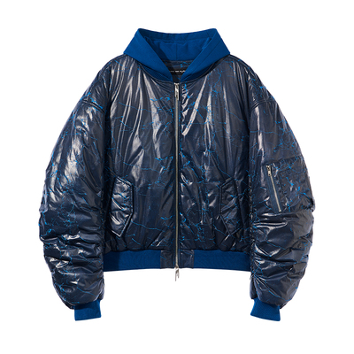 BLINDNOPLAN裂纹肌理bomber棉服