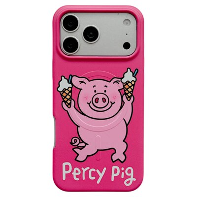 MoreRex粉色可爱甜筒玛莎猪磁吸支架适用苹果17手机壳iphone16promax新款17pro全包14防摔保护套13女二合一15