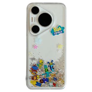 拓岚 适用华为pura70pro+新款手机壳闪粉流沙摇摇乐Pura80pro动漫卡通比奇堡鱼群mate70/60/50/40pro挂绳女潮