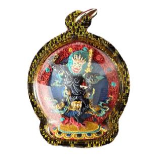 狮面空行母擦擦西藏手绘 立体唐卡佛像嘎乌盒吊坠 挂编绳车挂项链