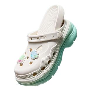 匹克态极增高鞋女鞋2026年新款奶酪洞洞鞋沙滩增高百搭包头拖鞋女