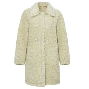 FEXATA斐格思皮草女2025冬季新品保暖毛绒中长款国风羊剪绒外套