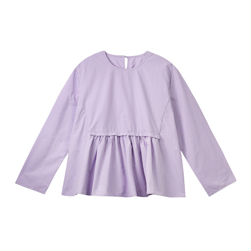 紫色长袖上衣女童衣服文艺春秋装