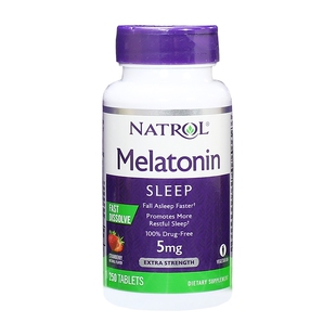 美国原装 Natrol Melatonin褪黑素松果体素5mg 250粒 草莓味