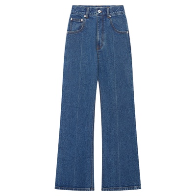 IMMI26PS弹力牛仔高腰微喇裤