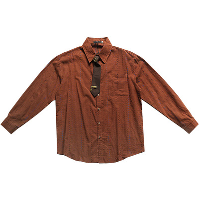 雅痞制噪日系复古波点长袖衬衫男