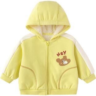 巴拉巴拉宝宝外套男童女童加绒上衣冬季新款童装儿童休闲衣服厚孩