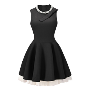 现货设计感千金风小黑裙连衣裙女秋季生日party礼服裙miu系公主裙