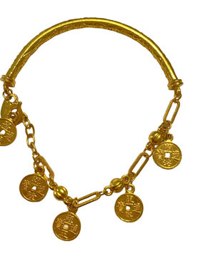 金包银手链女钱币半镯2025新款