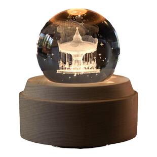 鸟之诗八音盒艾沙公主生日礼物音乐盒水晶球女孩旋转木马摩天轮