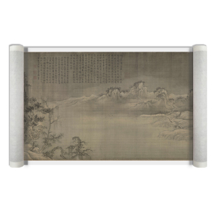 宋 王诜 渔村小雪图 名人风景国画真迹高清微喷复刻绢布画芯临摹